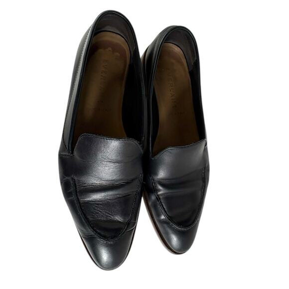 Everlane Black Leather Modern Slip On Classic Loafer Size 8 - Picture 2 of 7